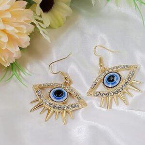 Evil Eye Earrings Drop Earrings Abstract Eye Art
